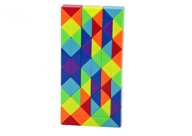 Bloky Puzzle gra Edukacyjny wąż Kolorowy 72 elem.