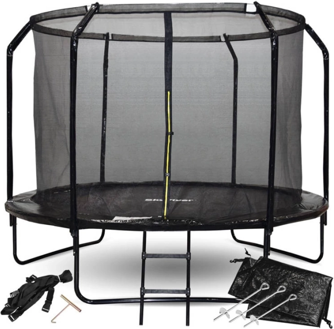 Ogrodowa trampolina SKYFLYER 304 cm z siatką ochronną i drabinką