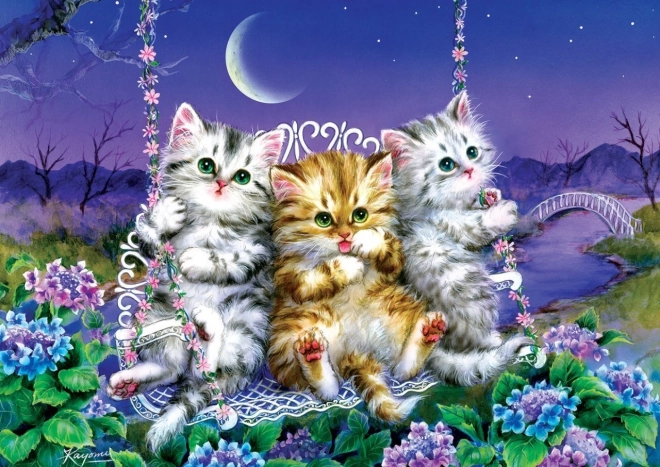 Puzzle ART PUZZLE Kocięta na huśtawce 500 elementów