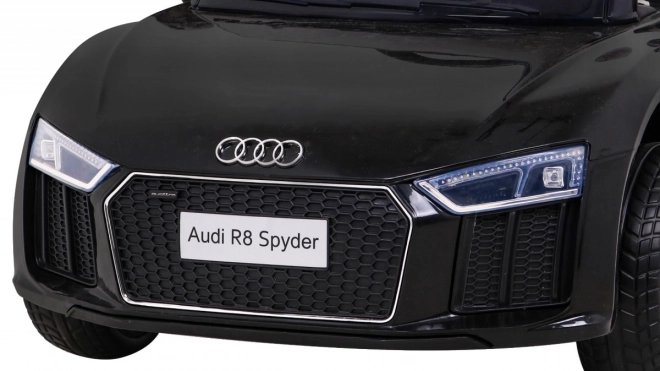 Audi R8 dziecięce elektryczne autko czarne z pilotem, kołami EVA, wolnym startem i MP3 LED