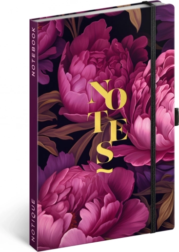 NOTIQUE notes Fioletowe kwiaty, w linie