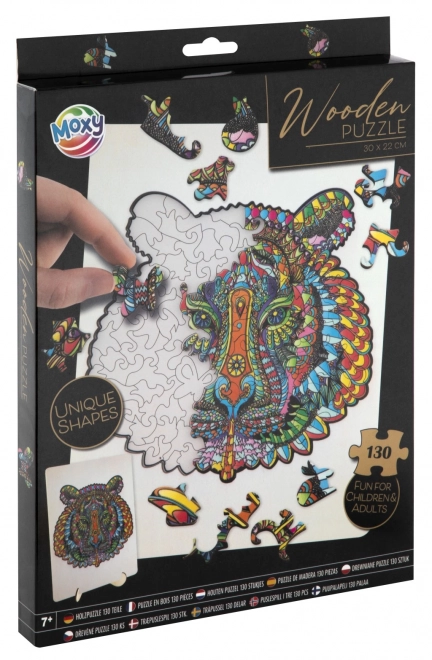 Moxy drewniane puzzle obrysowe tygrys 130 elementów