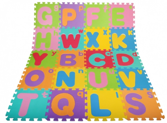 Piankowe puzzle litery dla dzieci 3+ EVA pianka + Duże i małe litery Alfabet + Podkładka podłogowa