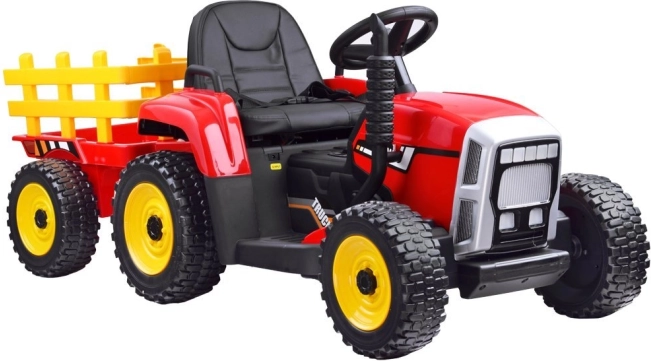 Elektryczny traktor z przyczepą i zdalnym sterowaniem – Zielony