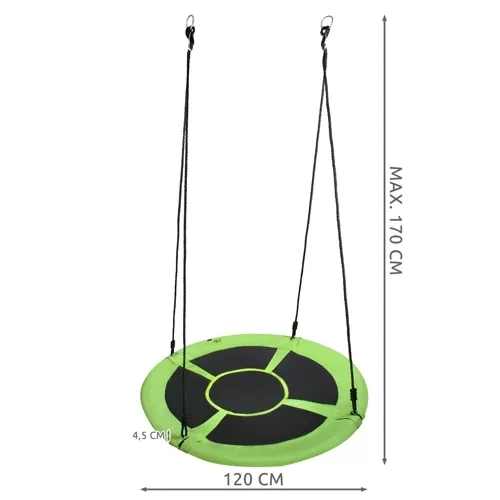 Huśtawka bocianie gniazdo 100cm zielono-czarna 23514