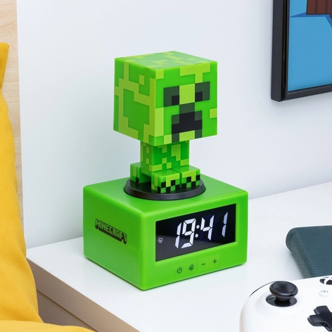 Budzik Minecraft Creeper z nocnym światłem 16 cm
