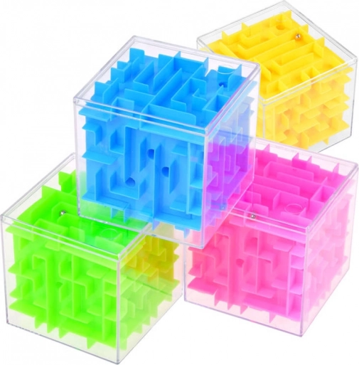 Obrotowa 3D kostka labiryntowa – kolorowa kostka logiczna 7,5 cm