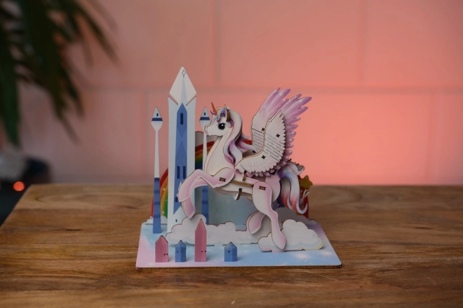 3D drewniane puzzle Jednorożec