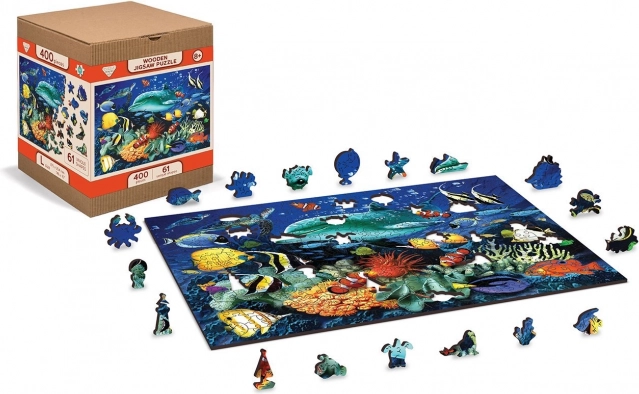 drewniane puzzle przygoda pod wodą 2w1, 400 elementów
