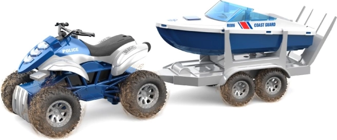 Quad z efektami i odczepianą przyczepą