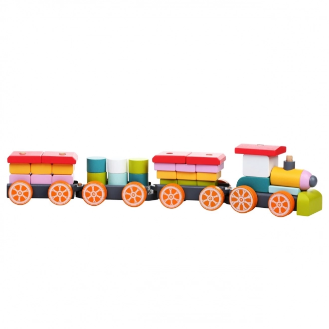 CUBIKA 13319 Pociąg trzy wagony - drewniana układanka 35 elementów