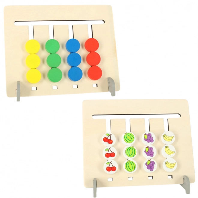 Montessori drewniana edukacyjna zabawka - przypisywanie kolorów owoców