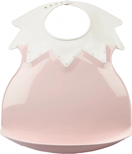 Plastowy śliniak z kołnierzem Powder Pink