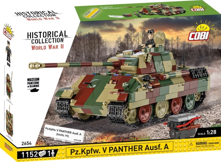 Zestaw czołgu Panther Ausf. A 1:28 od COBI – 1152 elementy