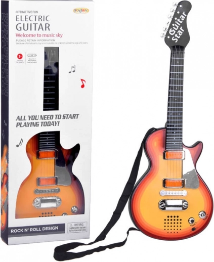 Elektryczna gitara dla dzieci z melodiami, światłami i paskiem