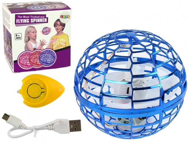 Latająca obracająca się kula niebieska Flynova LED 10 cm
