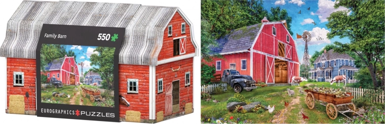 Puzzle w metalowym pudełku rodzinne gospodarstwo 550 elementów EUROGRAPHICS