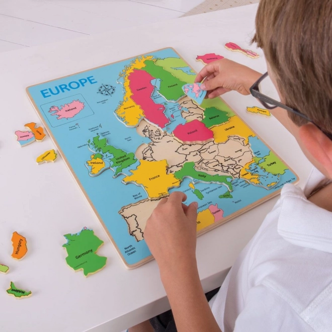 Bigjigs Toys Drewniane puzzle mapa Europy 25 elementów