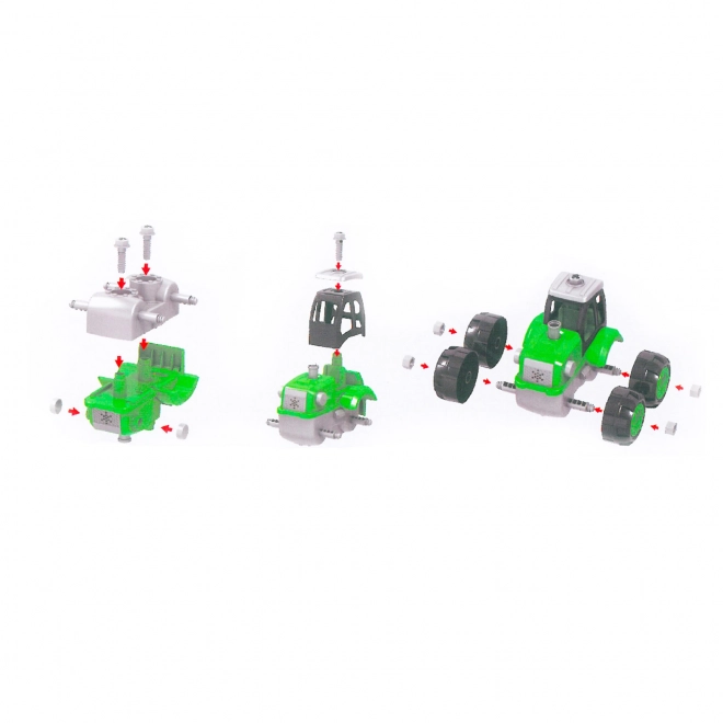 Traktor do skręcania z przyczepą