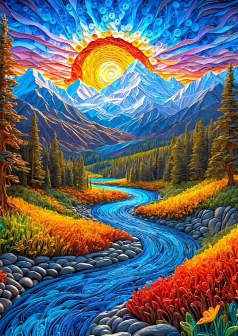 Enjoy puzzle wschód słońca nad krajobrazem 1000 elementów