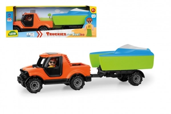 Auto Truckies Pickup z pojazdem i łódką