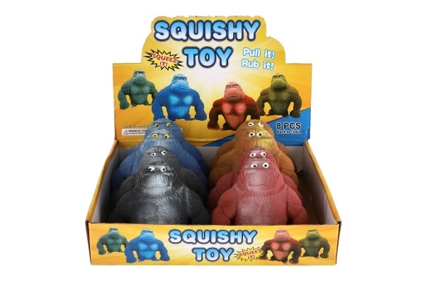 Goryl antystresowy do rozciągania wypełniony piaskiem 400 g silikon 12cm 4 kolory 8 sztuk w pudełku
