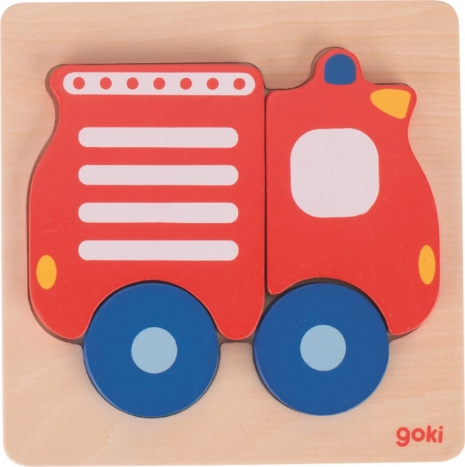 Drewniane dopasowujące puzzle Wóz Strażacki