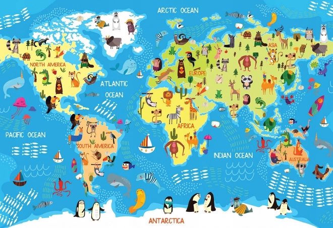 Puzzle Interdruk Mapa świata z 250 elementami