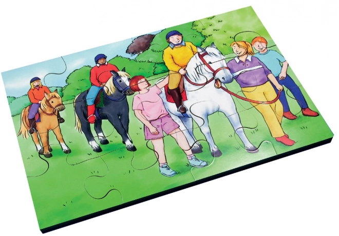 Drewniane puzzle 72 elementów z motywami inkluzyjności