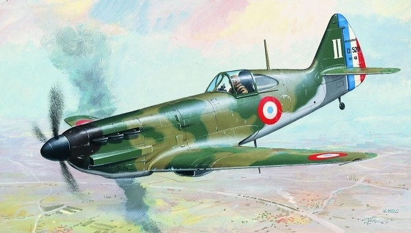 Model Dewoitine D 520 1:72 11x14cm w pudełku 25x14,5x4,5cm