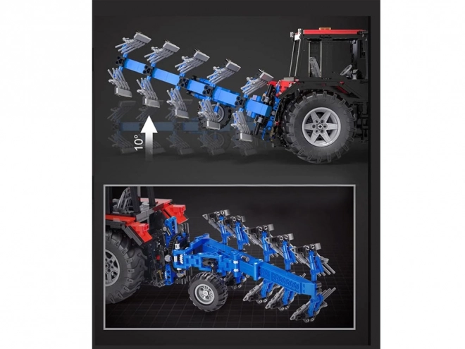 Duży zestaw bloków 1675-ele 1:17 Traktor + pług zdalnego sterowania ZA5251