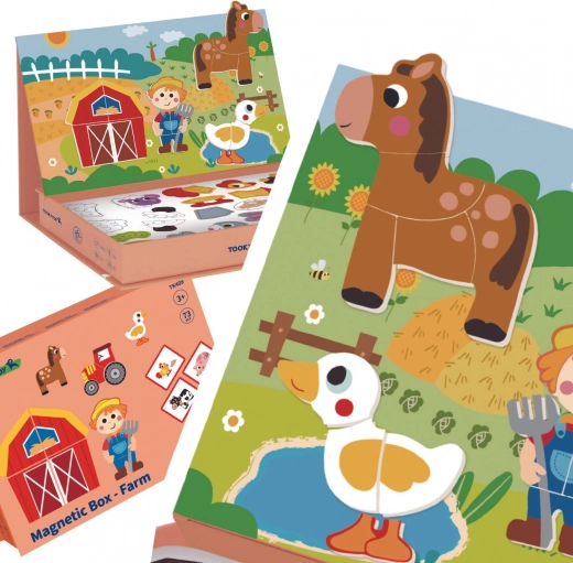 Tooky Toy Magnetyczna Układanka Farma Puzzle
