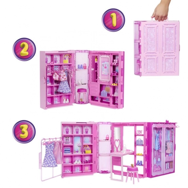 Barbie Szafa marzeń w pastelowych kolorach z lalką