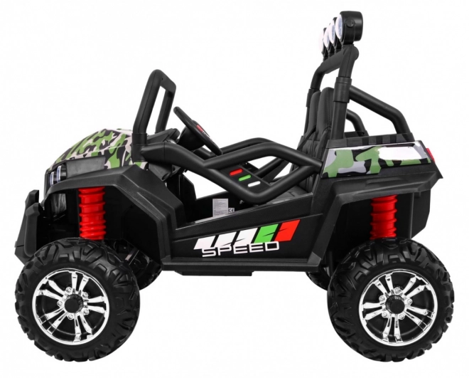 Dziecięcy samochód elektryczny Grand Buggy 4x4 z kamuflażem i światłami LED