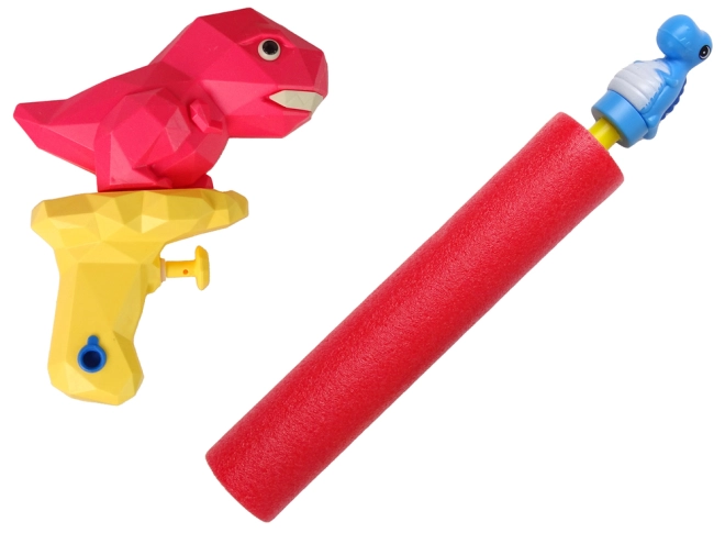 Pistolet na wodę z dinozaurem i piankowa pompka