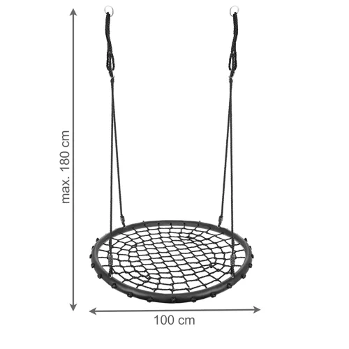 Huśtawka bocianie gniazdo 100cm - czarna plecionka