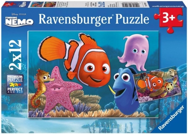 RAVENSBURGER Puzzle Gdzie jest Nemo 2x12 elementów