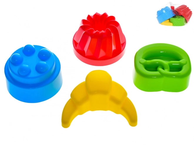 Foremki do piasku babki 10-12 cm 4 szt. w siatce