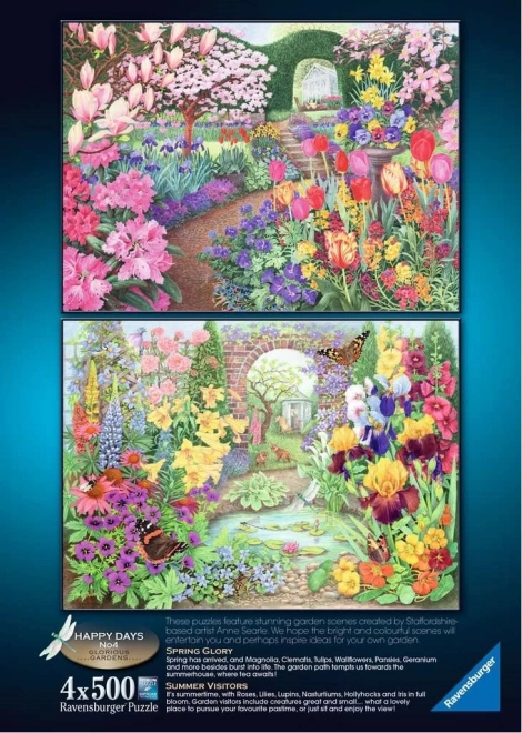 RAVENSBURGER Puzzle Wspaniałe ogrody 4x500 elementów