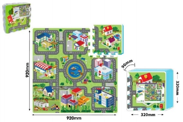 Piankowe puzzle z motywem miasta 9 szt.