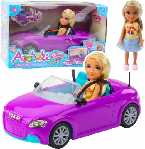 Mini lalka Ankiki kabriolet fioletowy