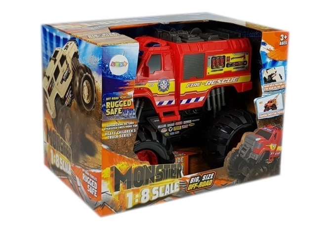 Monster Samochód Strażacki Auto Duże Koła 1:8 40 cm x 30 cm x 35 cm