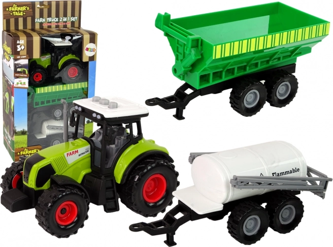 Zestaw Traktor z Przyczepą i Cysterną LED Dźwięki