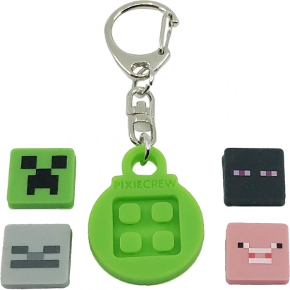 PIXIE CREW okrągły brelok z tematycznymi multipikselami MINECRAFT