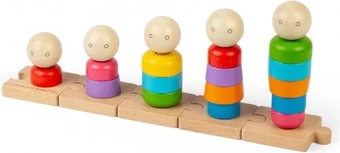 Tęczowa drewniana rodzinka do nakładania BIGJIGS TOYS