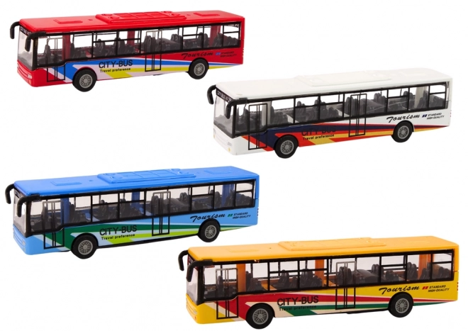 Metalowy miejski autobus z napędem ciernym 15cm