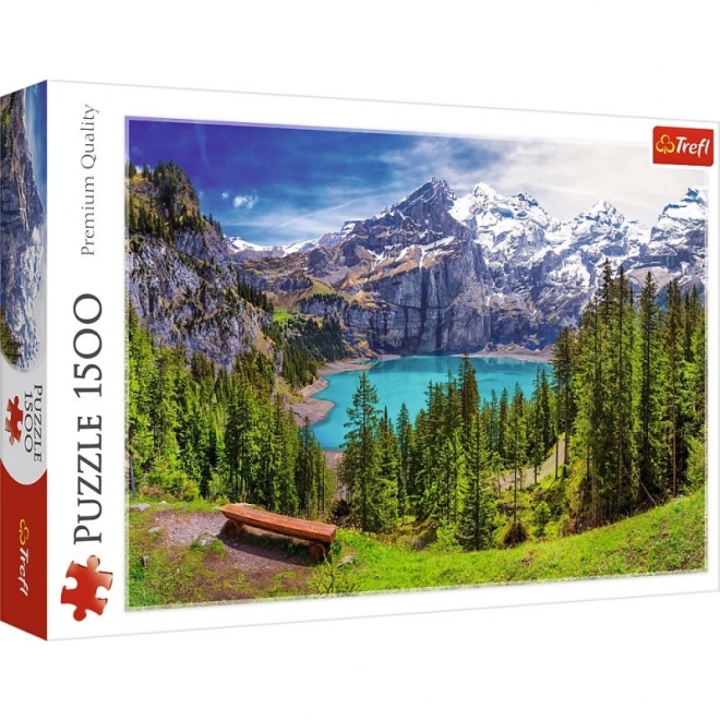 Puzzle Jezioro Oeschinen Alpy 1500 elementów