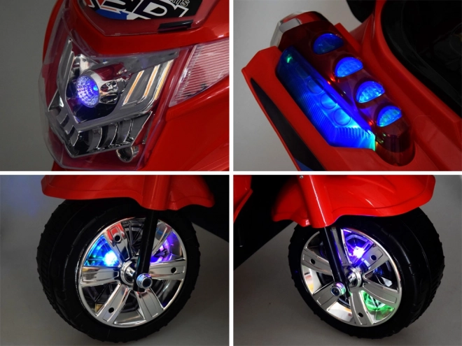 Dziecięcy motocykl sportowy z kolorowym oświetleniem LED – Niebieska