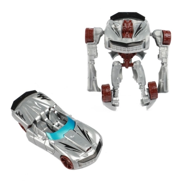 Transformer auto/robot plastik 10 cm mix kolorów w plastikowym pudełku 5x10,5 cm