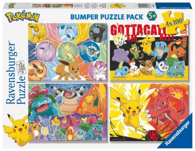 Puzzle Poke9mon 4x100 elementów
